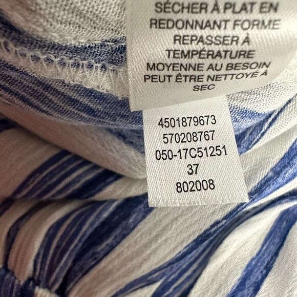 Chico’s Striped Gaucho jumpsuit size 8 Blue White Sleeveless - Picture 8 of 10